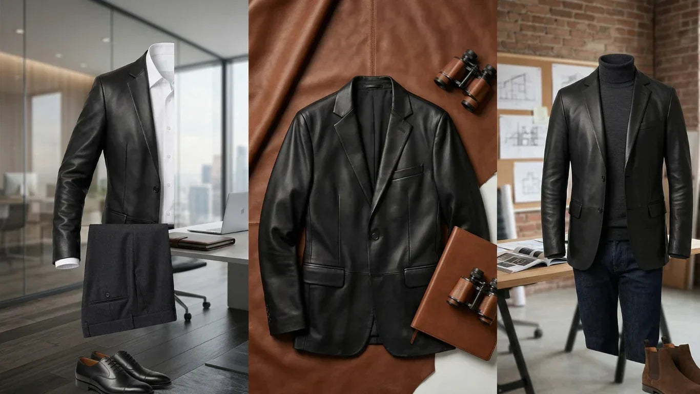 The Leather Blazer in Corporate and Creative Workspaces