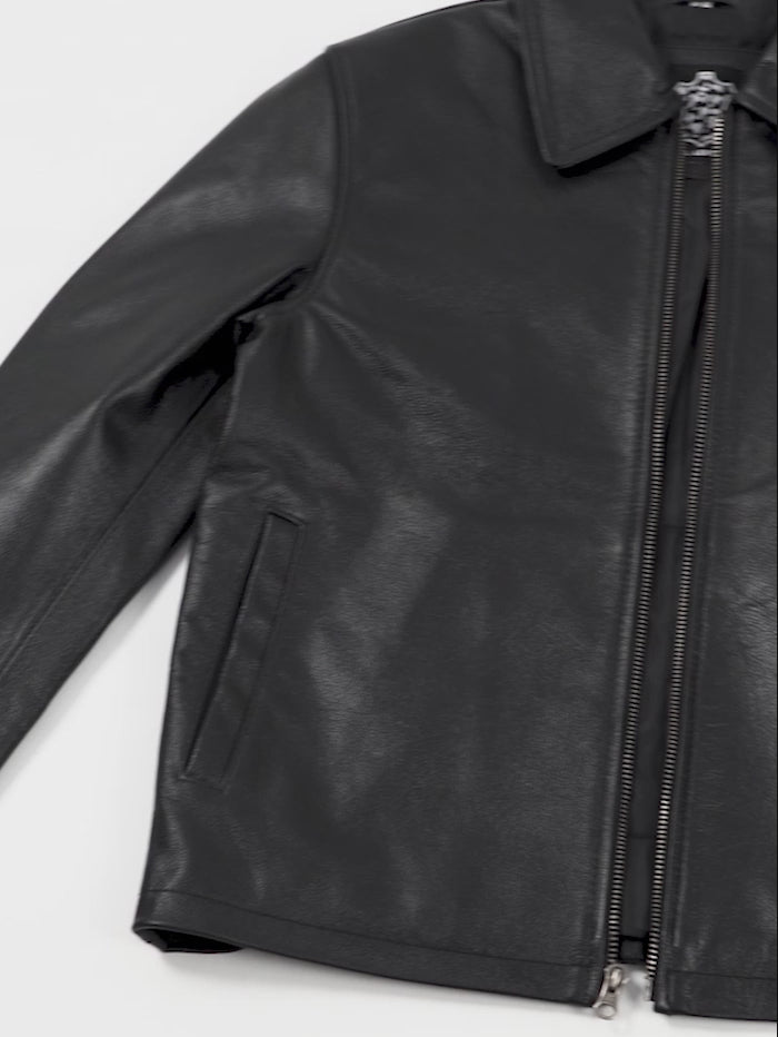 Earl Cowhide Leather Jacket Black video