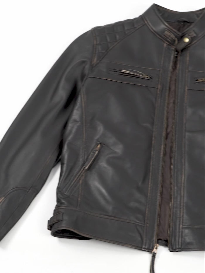 D1 Leather Jacket Dark Brown (Rub-off) video


